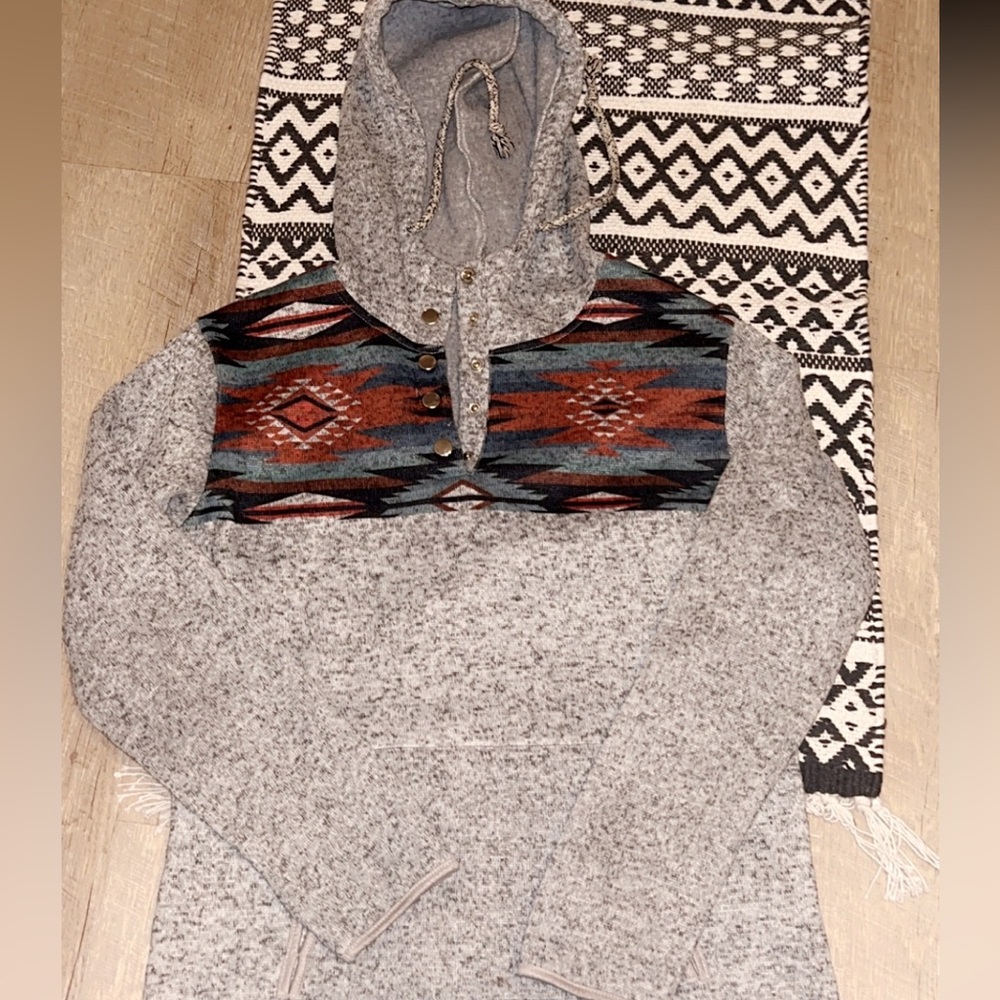 Aztec button down hoodie!